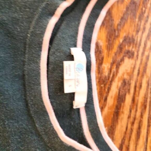 Boden green&pink trim lightweight sweater sz Small - Picture 2 of 5